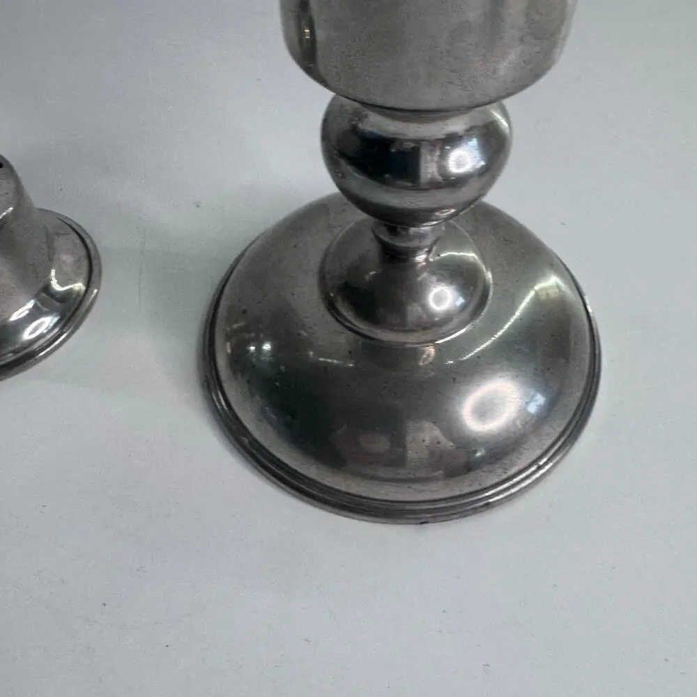 Vintage Hanle ATC Pewter Candle Stick Holders American Weighted ATC Set of 2